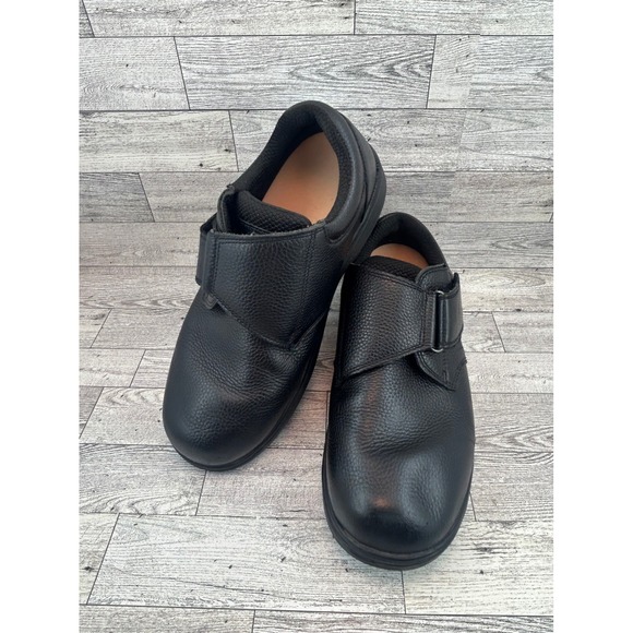 OrthoFeet 510 Mens Black Leather Wide Width Shoes Size 8.5 2E - Picture 1 of 15